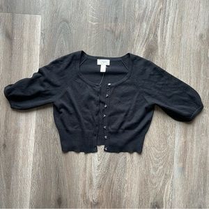 Ann Taylor Loft 3/4 Sleeve Bejeweled Buttoned Bolero